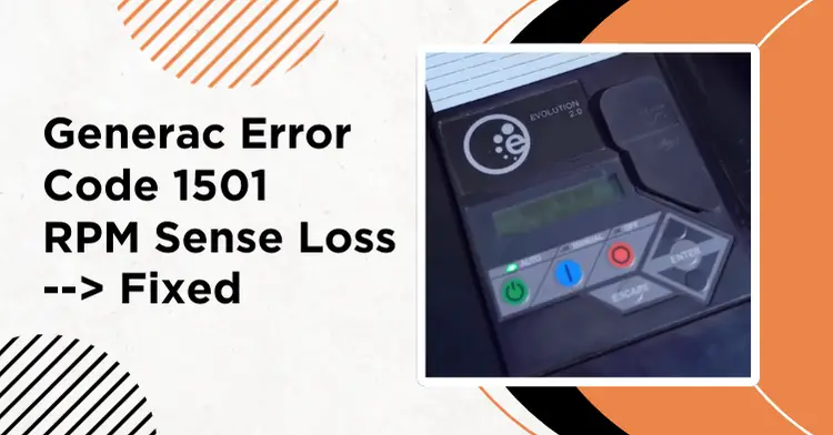 Generac error code 1501 troubleshooting on home standby generator control panel