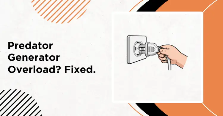 Predator generator overload indicator light and circuit breaker on control panel